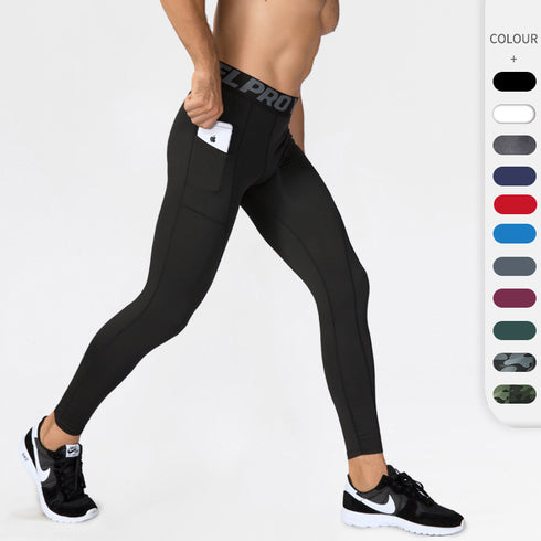 Men's Dry Fit Running Leggings Tights Workout Compression Pants